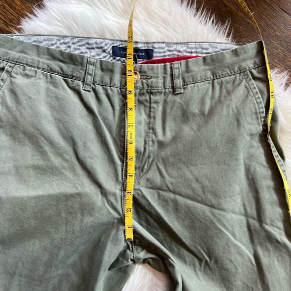 Tommy Hilfiger Mens Chino Pants Green Pockets Classic Rise 100% Cotton 34 x 30 - Picture 5 of 8